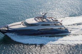 46m superyacht Vulcan - side view